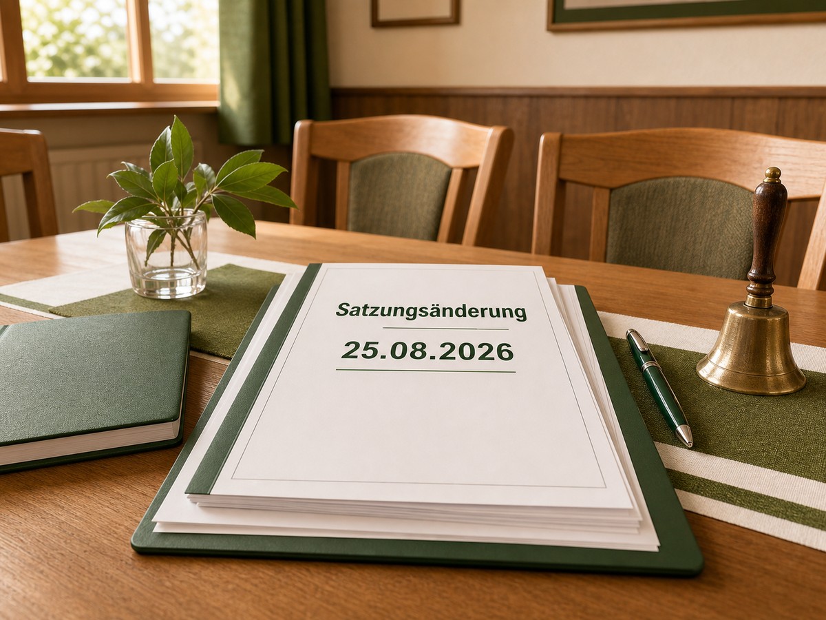 Außerordentliche Sitzung zur Satzungsänderung am 25. August 2026